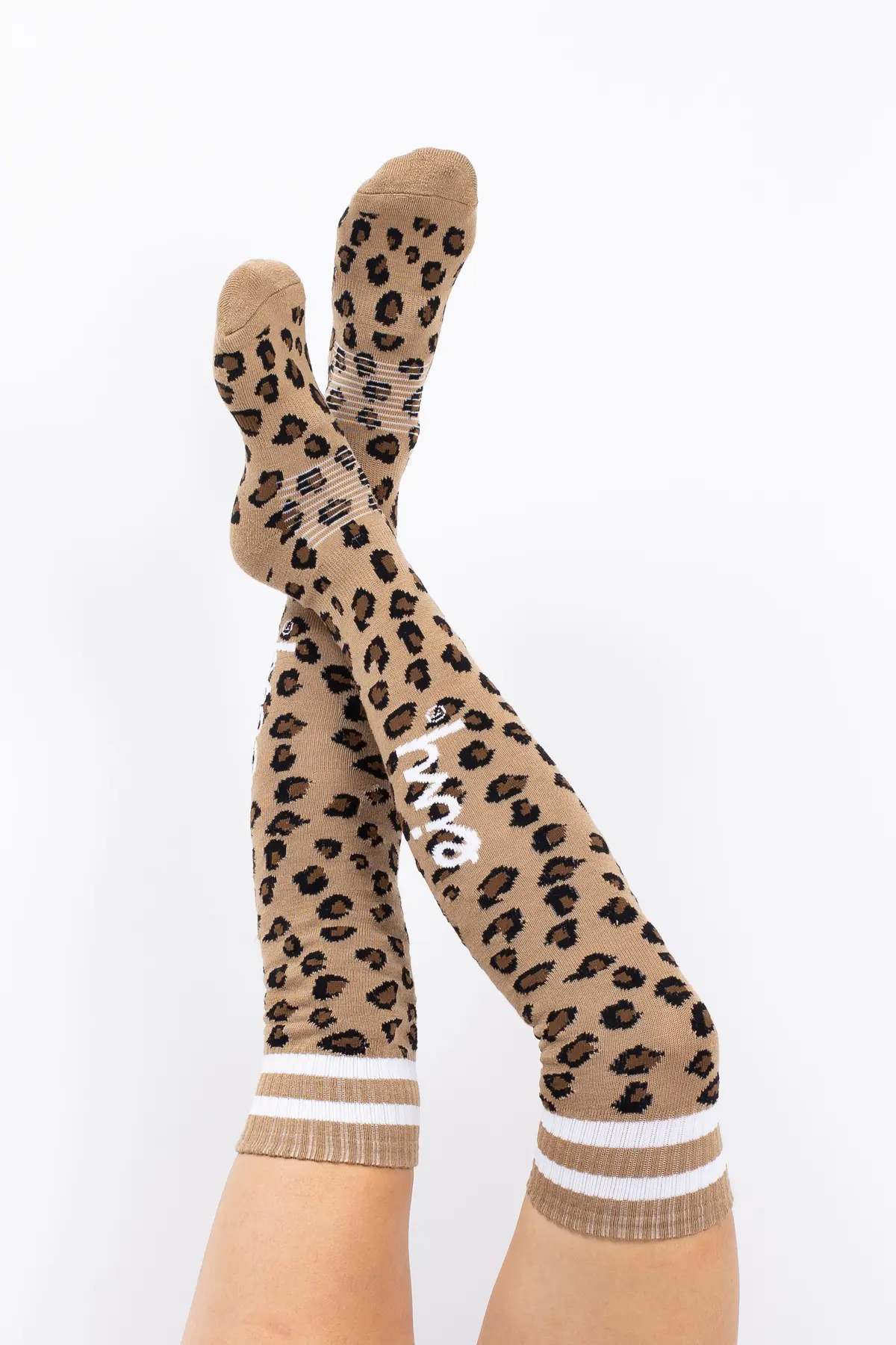 Cheerleader Over Knee Wool Socks - Leopard