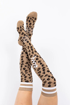 Cheerleader Over Knee Wool Socks - Leopard | 36-38
