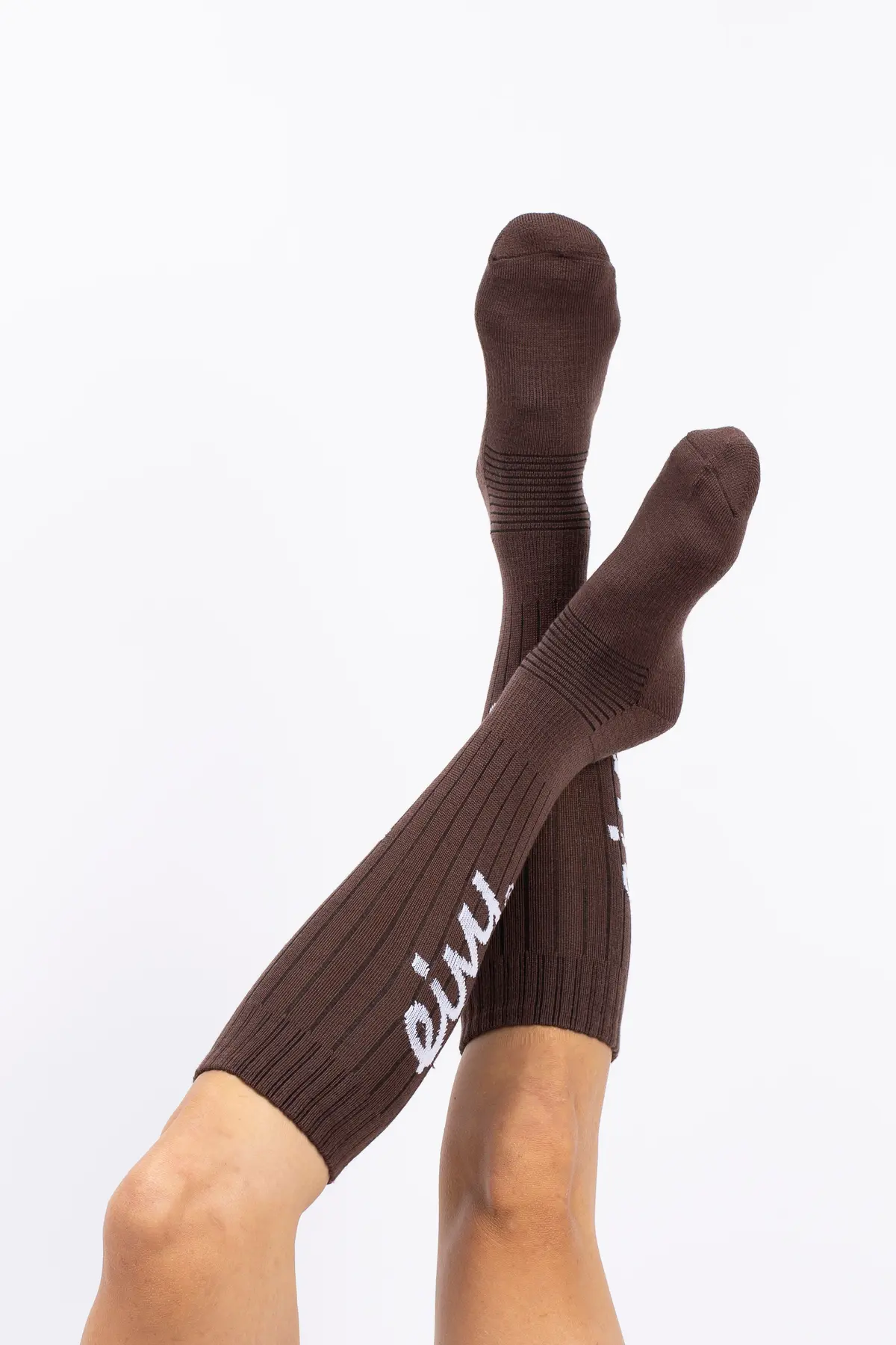 Rib Wool Socks - Chocolate