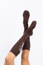 Rib Wool Socks - Chocolate