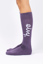 Rib Wool Socks - Deep Purple