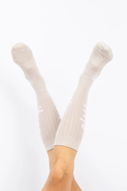 Rib Wool Socks - Faded Cloud
