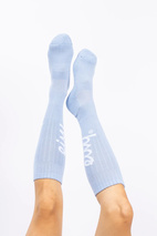 Rib Wool Socks - Faded Fog