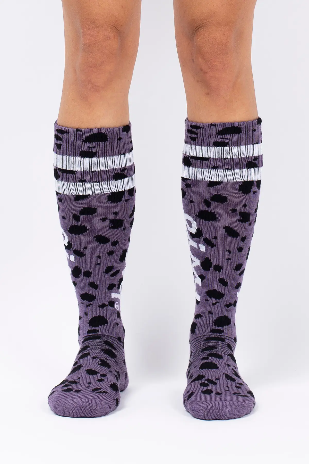 Cheerleader Wool Socks - Purple Cheetah