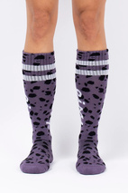 Cheerleader Wool Socks - Purple Cheetah