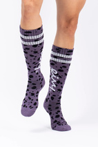 Cheerleader Wool Socks - Purple Cheetah