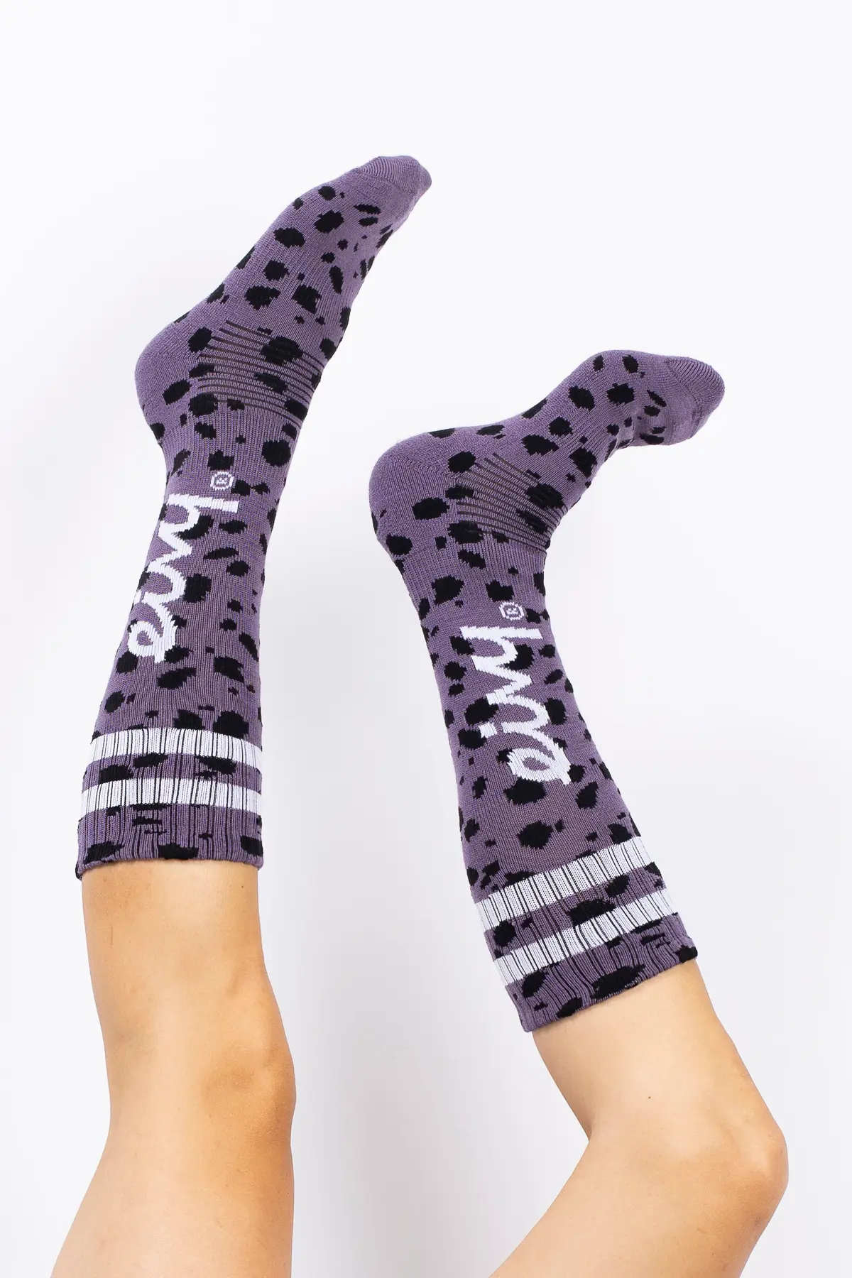 Cheerleader Wool Socks - Purple Cheetah