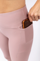 Pocket Rib 3/4 Tights - Faded Woodrose | XL