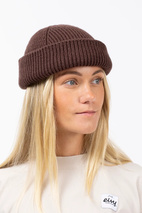 Easter Rib Wool Beanie - Chocolate