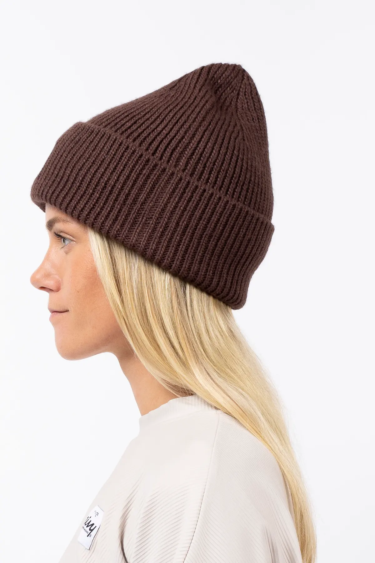 Easter Rib Wool Beanie - Chocolate