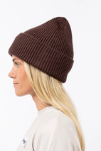 Easter Rib Wool Beanie - Chocolate