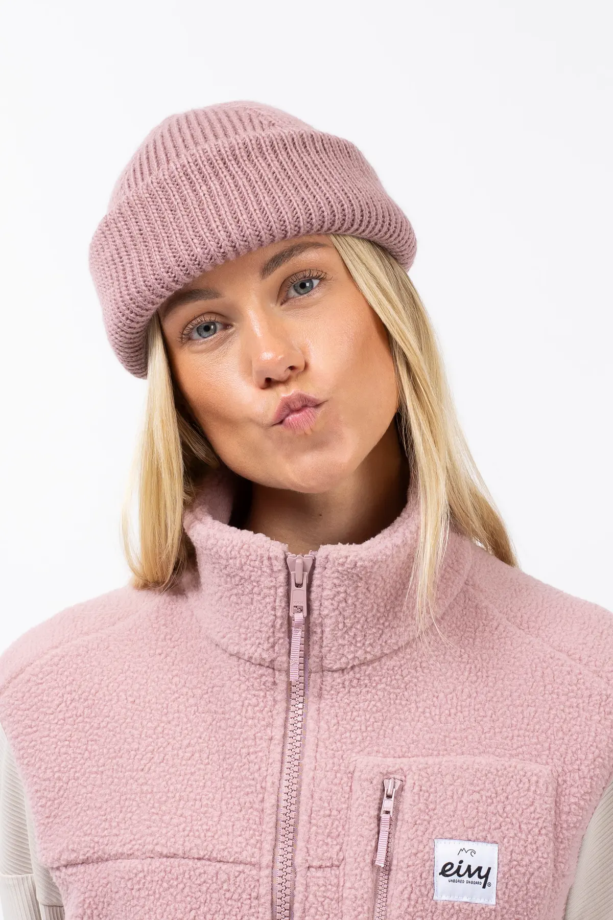 Easter Rib Wool Beanie - Faded Woodrose | One Size