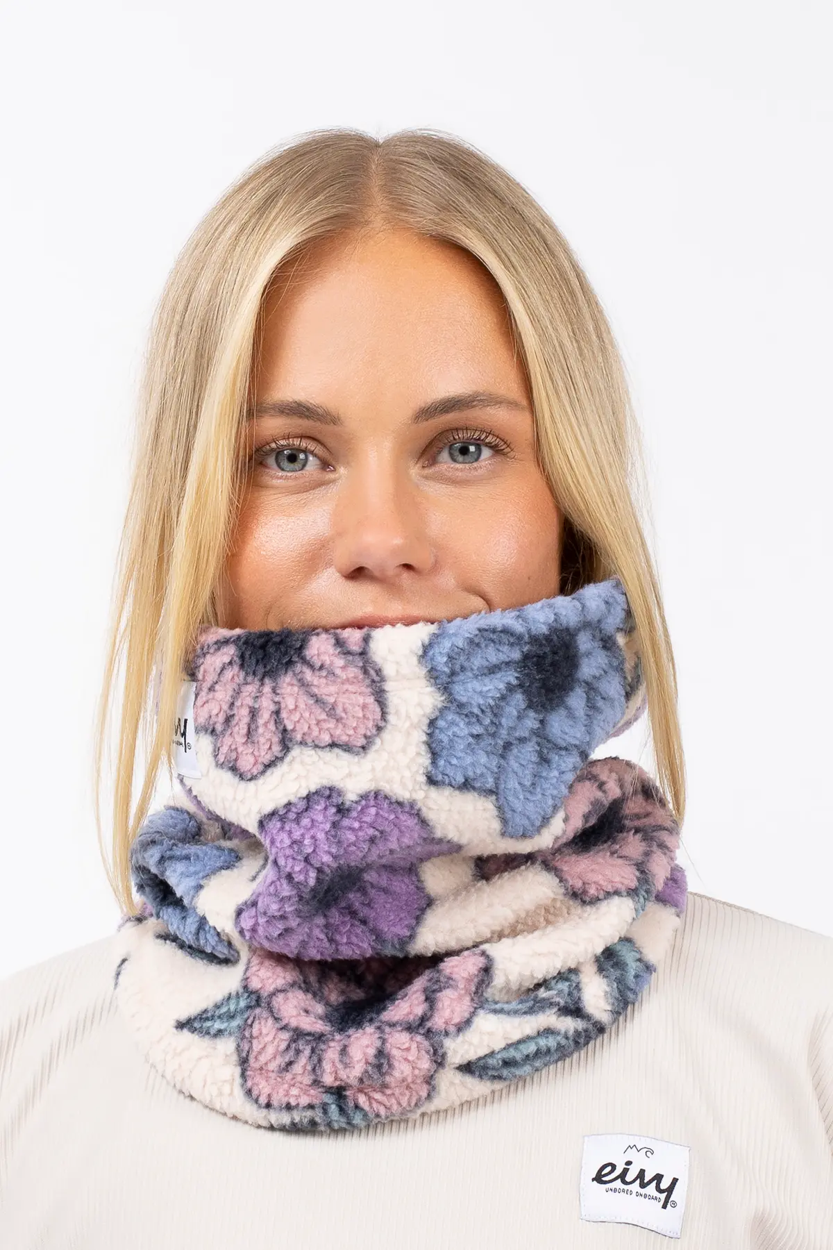 Adjustable Sherpa Neckwarmer - Big Flower