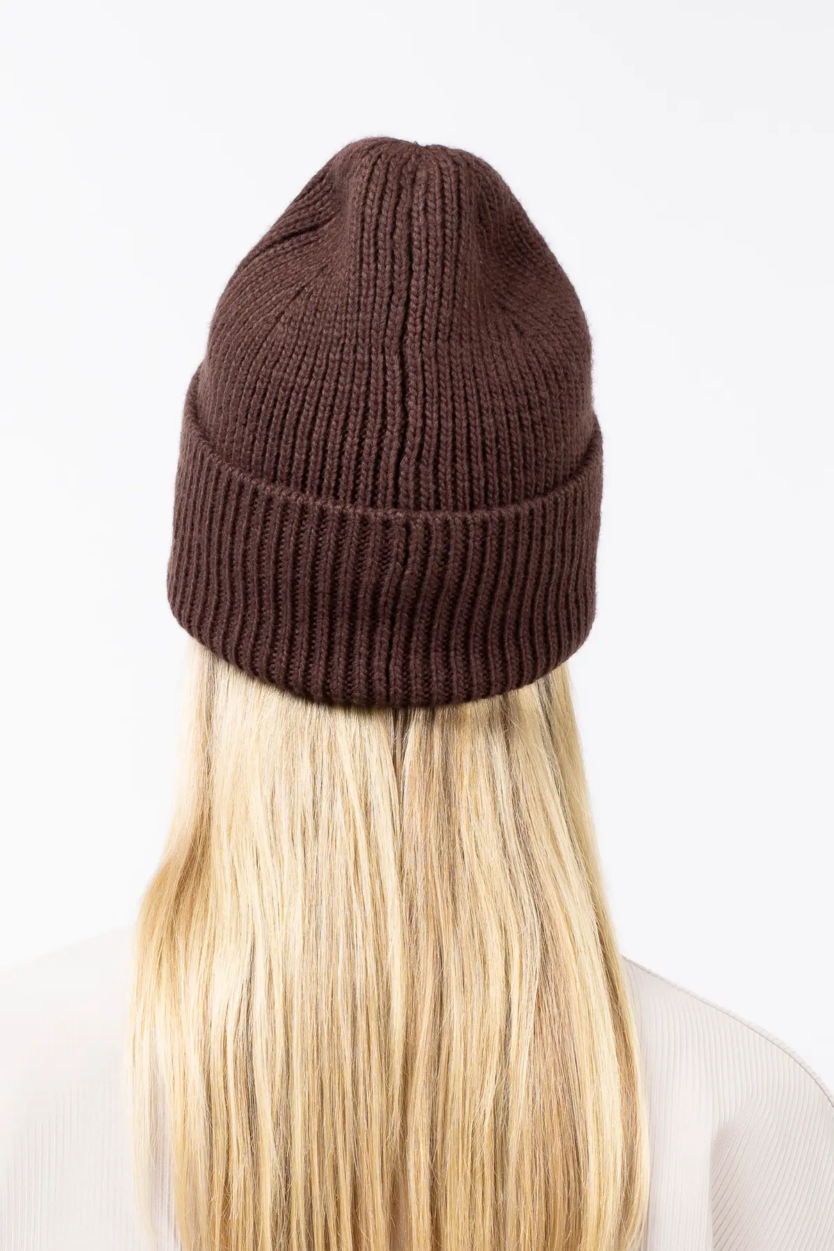 Easter Rib Wool Beanie - Chocolate