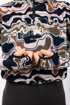 Peg Zip Cropped Fleece - Curve Camo
