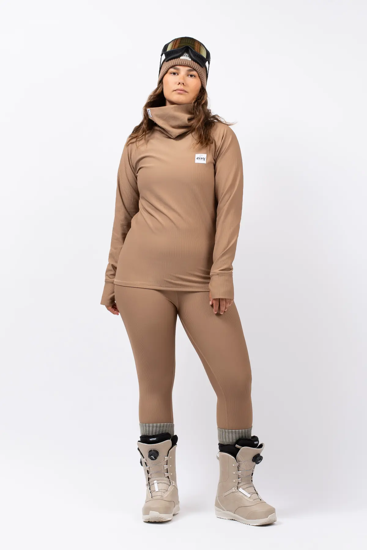 Icecold Gaiter Rib Top - Faded Coffee